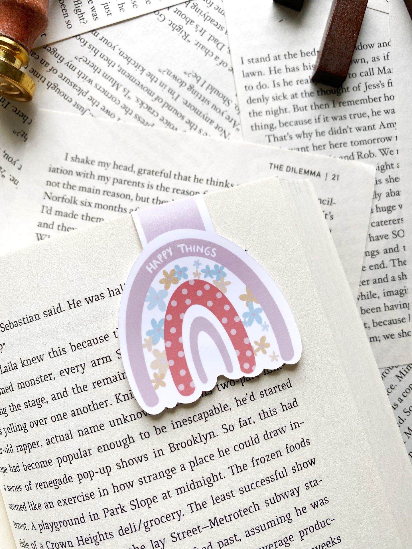 Rainbow magnetic bookmark