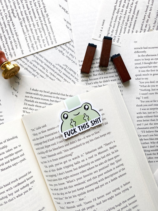 Funny frog magnetic bookmark