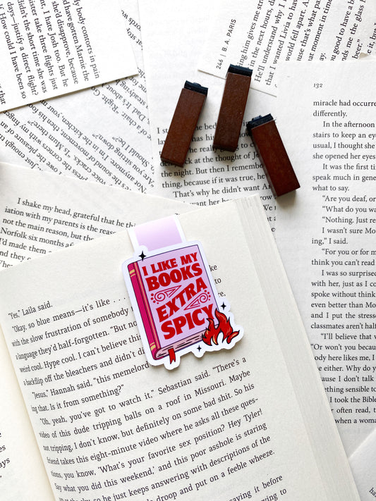 Spicy books magnetic bookmark