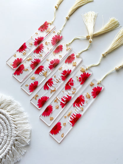 Personalized Resin Floral Bookmark