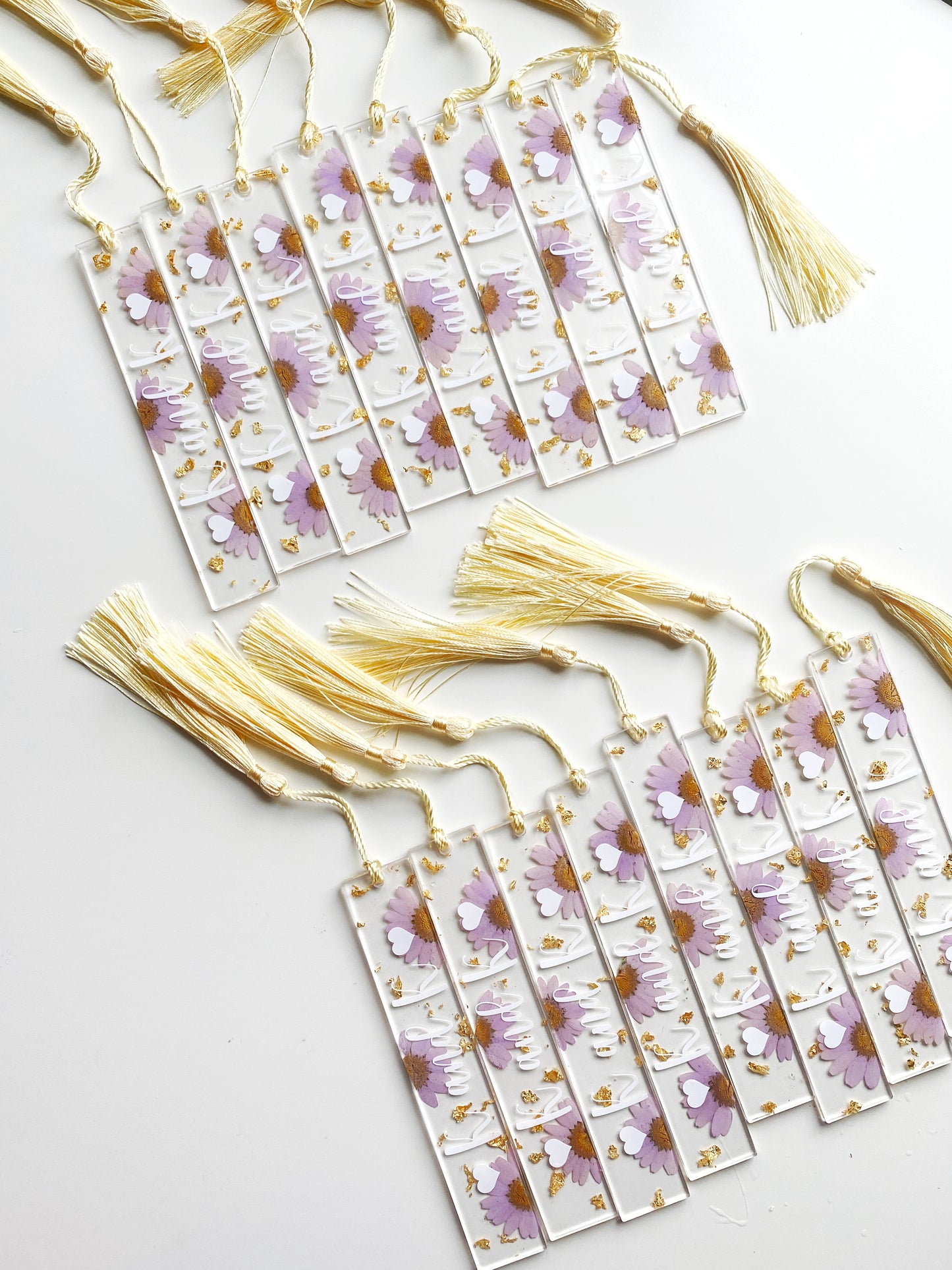 Personalized Resin Floral Bookmark