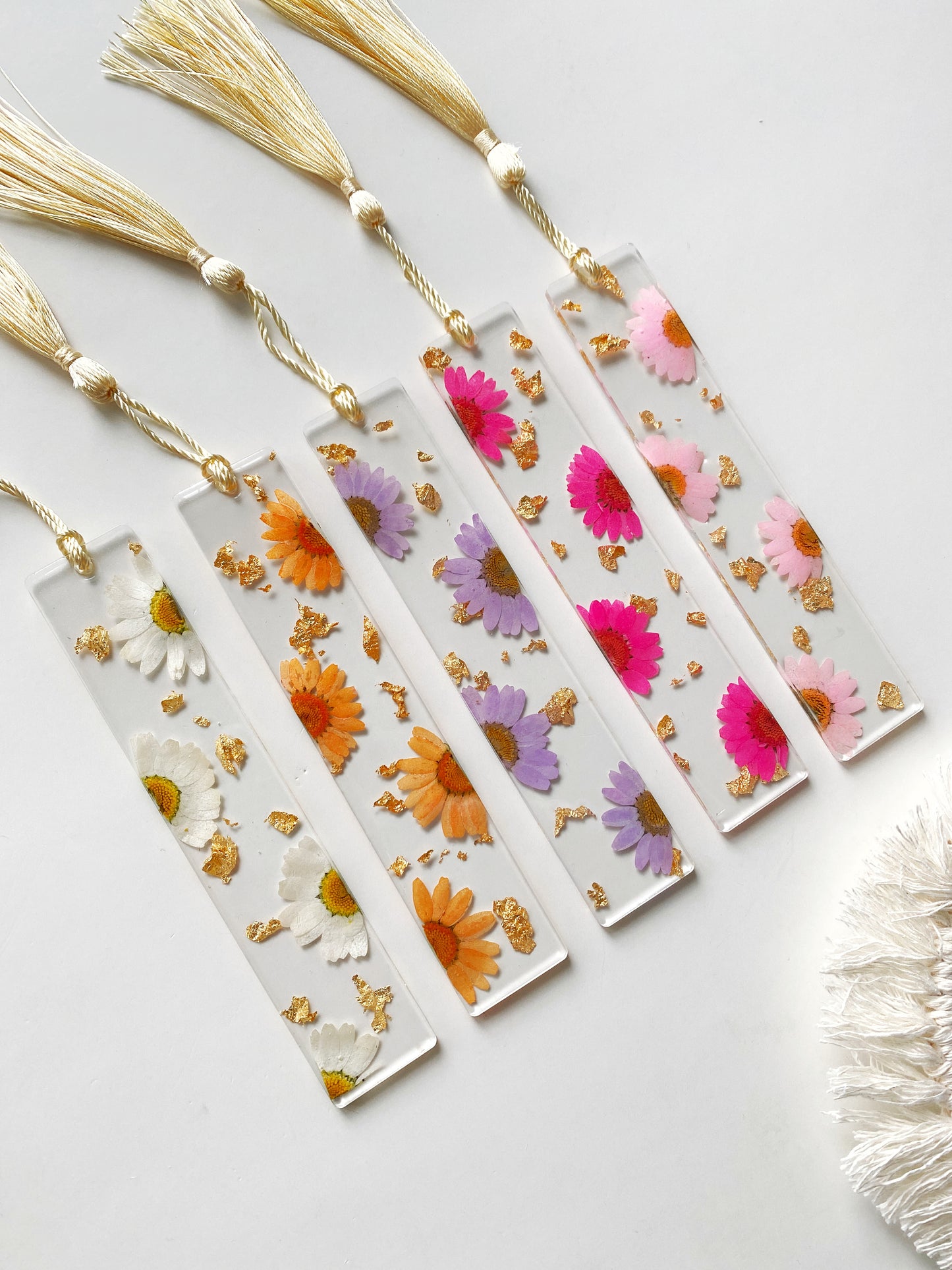 Personalized Resin Floral Bookmark
