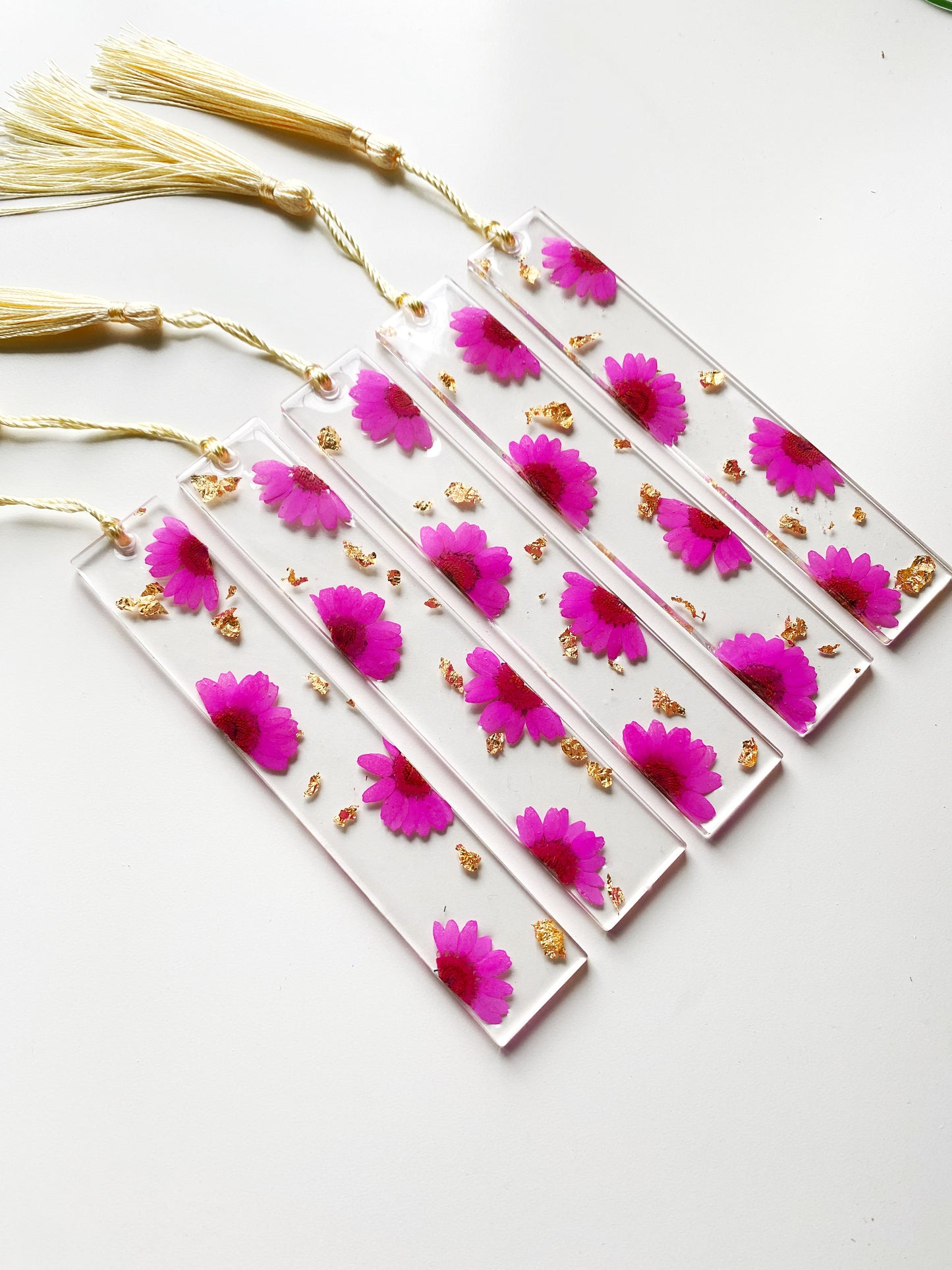 Personalized Resin Floral Bookmark