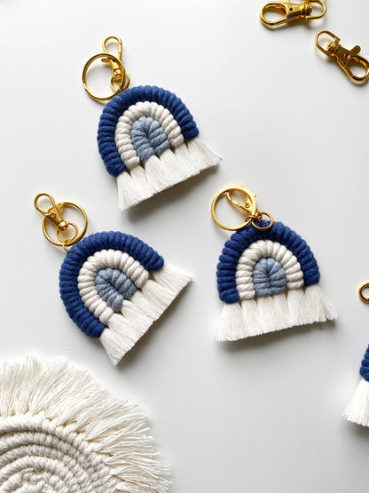 Mini Macrame Rainbow Keychain