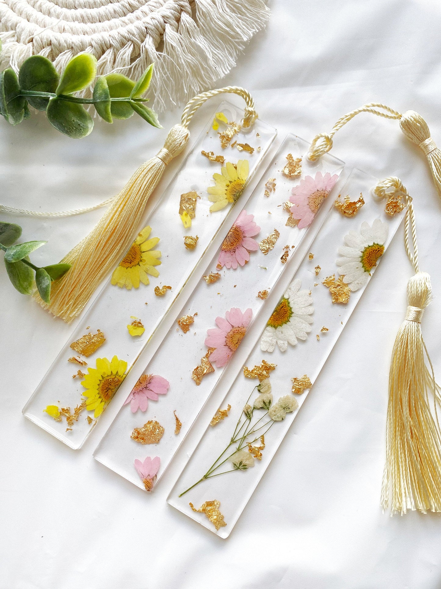 Personalized Resin Floral Bookmark